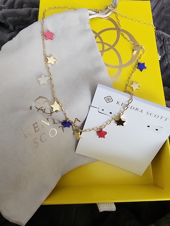 Kendra Scott Jewelry - Kendra Scott Gold Necklace with Red, Blue, White and Pink Star Charms